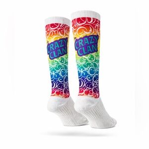 Crazy Compression Rainbow Runner Socks S/M Athletic Tie Dye - Nursing/Exercise